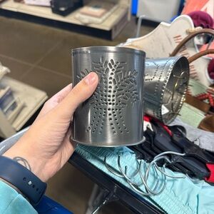 Silver Metal Candle Holder